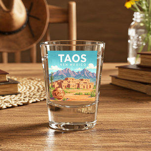 Vintage Taos New Mexico Shot Glass