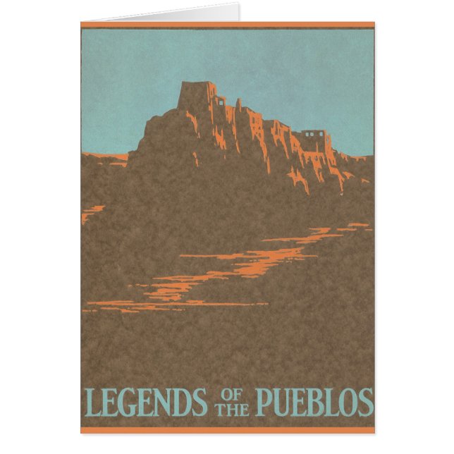 Vintage Taos Pueblos New Mexico, Travel Poster Art (Front)