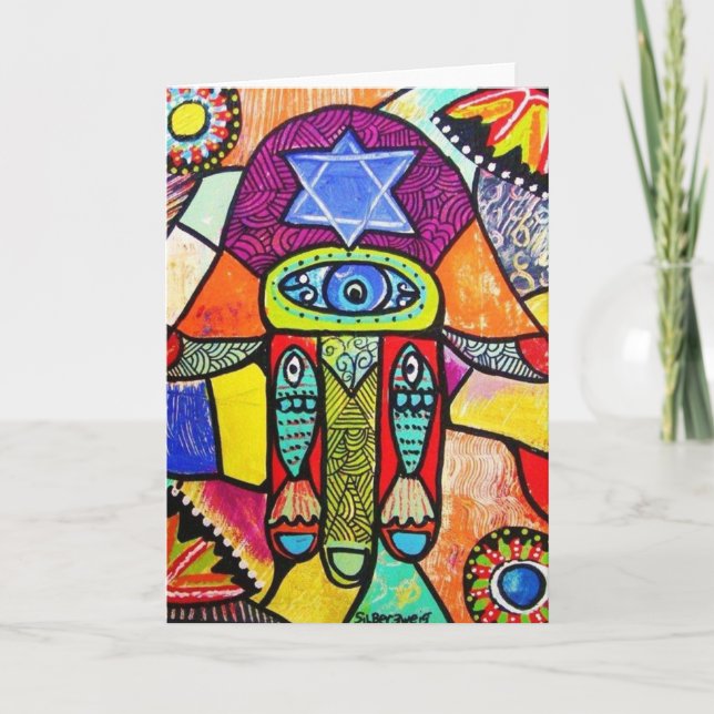 Vintage Tapastry Hamsa Card (Front)