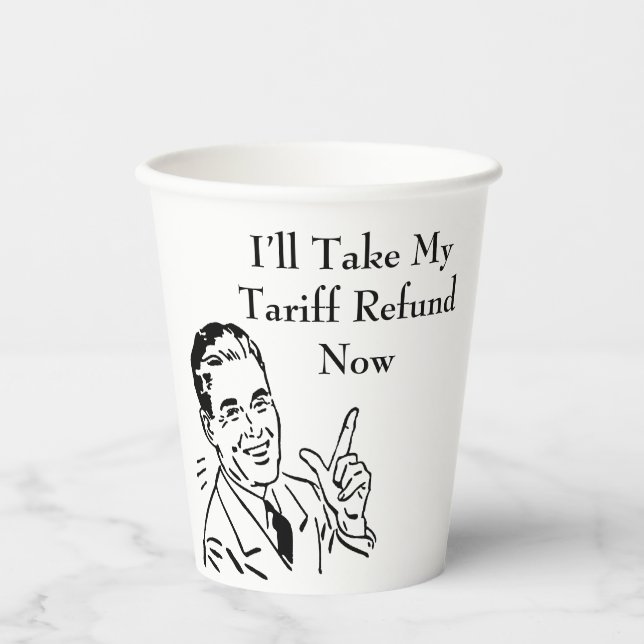 Vintage Tariff Refund Check Paper Cups (Front)