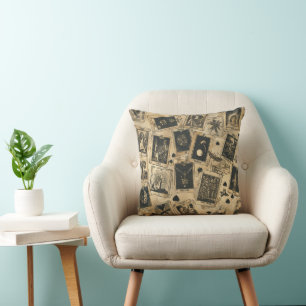 Vintage Tarot Card Boho Clelestial Pattern Cushion