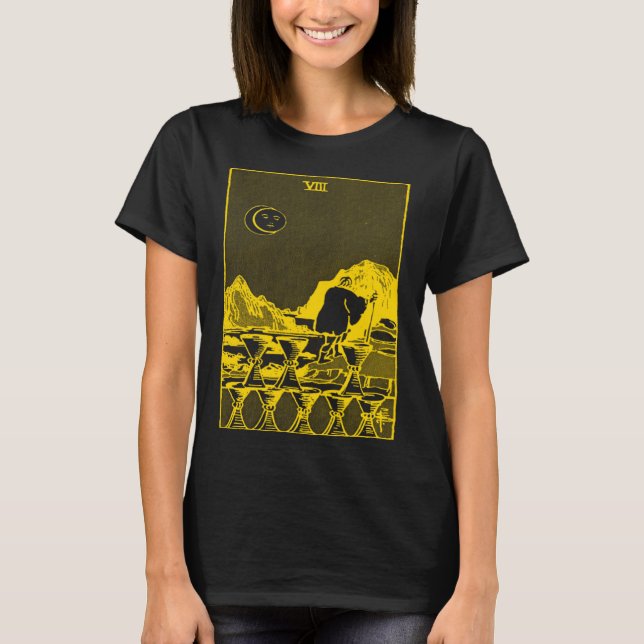 VINTAGE TAROT CARD CUPS EIGHT T-Shirt (Front)