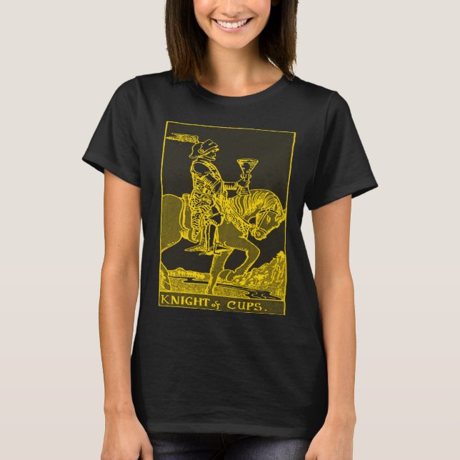 VINTAGE TAROT CARD CUPS KNIGHT T-Shirt (Front)