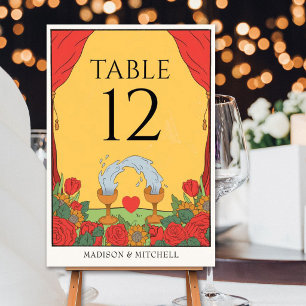 Vintage Tarot Deck Divination Mystical Wedding Table Number