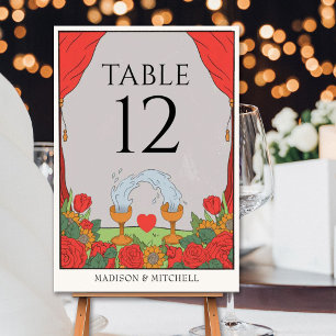Vintage Tarot Deck Divination Mystical Wedding Table Number