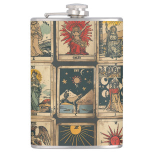 Vintage Tarot Hip Flask