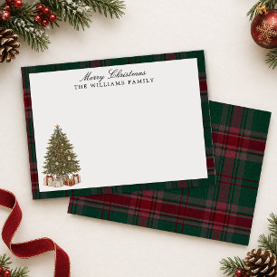 Vintage Tartan Christmas Tree Holiday Note Card