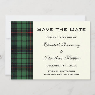 Vintage Tartan, Davidson Modern Pattern Wedding Save The Date
