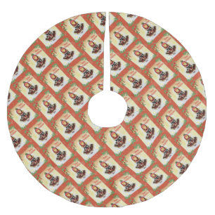 Vintage Tartan Girl "Merry Christmas" Brushed Polyester Tree Skirt