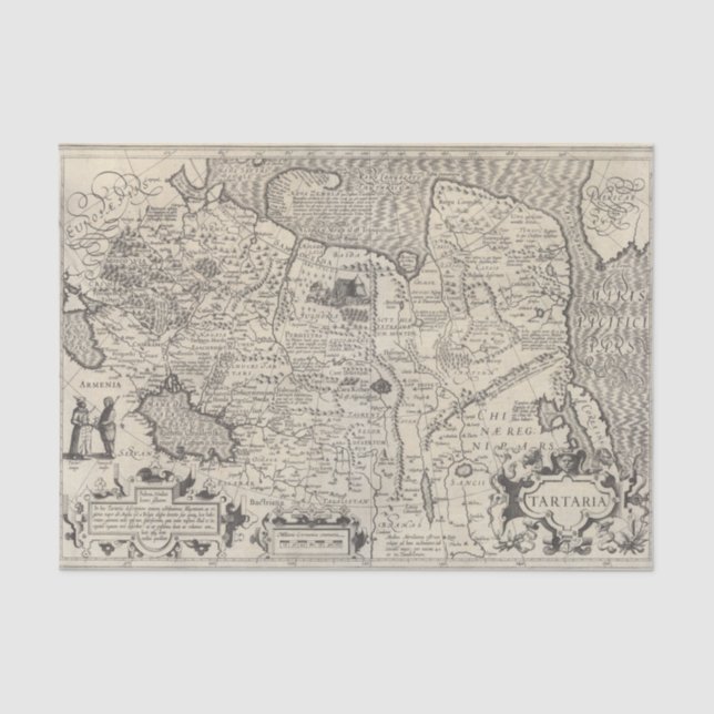 Vintage Tartary Map  Tissue Paper (Front)
