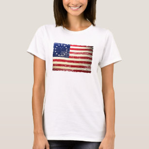 Vintage Tattered Betsy Ross American Flag T-shirt
