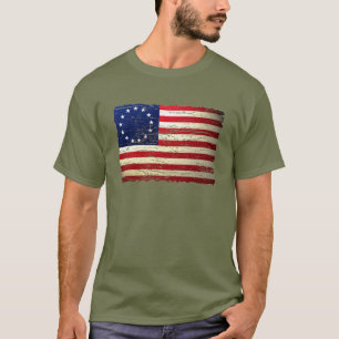 Vintage Tattered Betsy Ross American Flag T-shirt