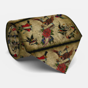 vintage tattoo design tie