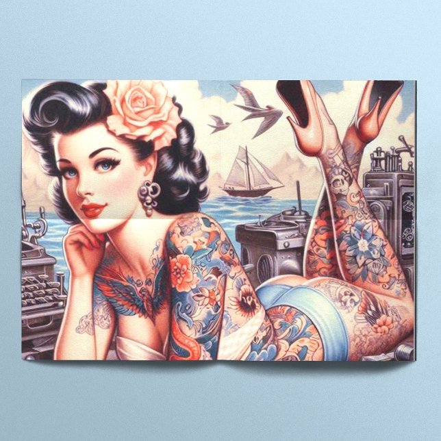 Vintage Tattoo Old School Girl Tissue Paper (Creator Uploaded)