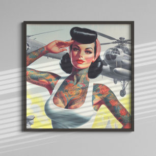 Vintage Tattoo Pinup Poster