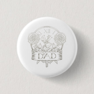 Vintage tattoo style Dad artwork 3 Cm Round Badge
