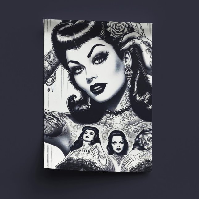 Vintage Tattooed Goth Girl Tissue Paper (Creator Uploaded)