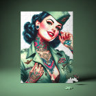 Vintage Tattooed Military Woman