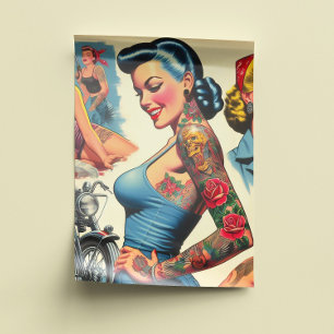 Vintage Tattooed Pin-up Tissue Paper