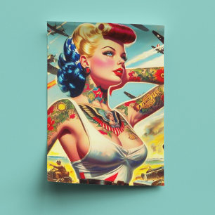 Vintage Tattooed Pin-up Tissue Paper
