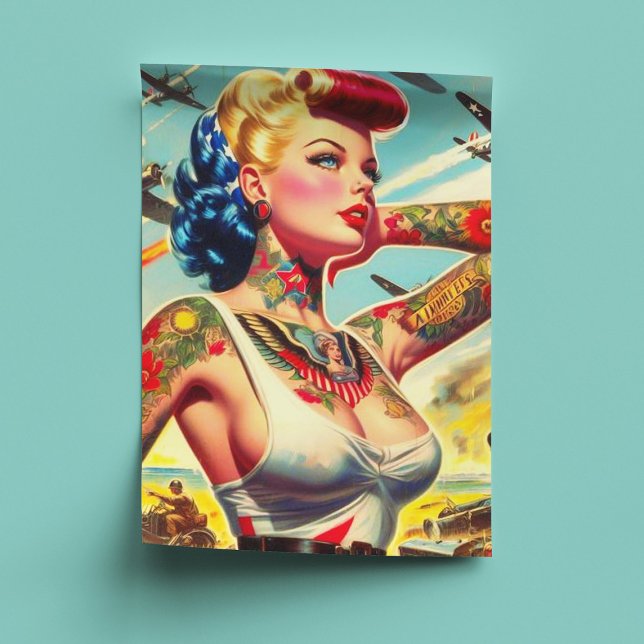 Vintage Tattooed Pin-up Tissue Paper (Creator Uploaded)