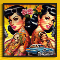 Vintage Tattooed Twins Pin-ups