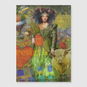 Vintage Taurus Classic Woman Portrait Gothic Art