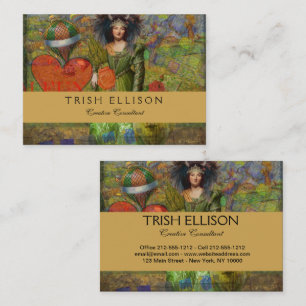 Vintage Taurus Classic Woman Portrait Gothic Art Business Card