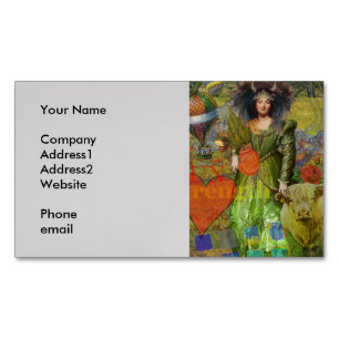 Vintage Taurus Classic Woman Portrait Gothic Art Magnetic Business Card