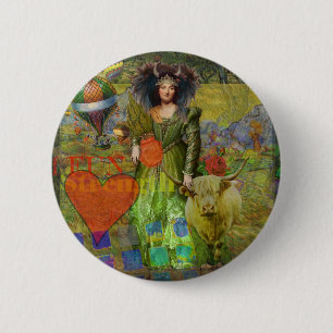 Vintage Taurus Fantasy Gothic Art 6 Cm Round Badge