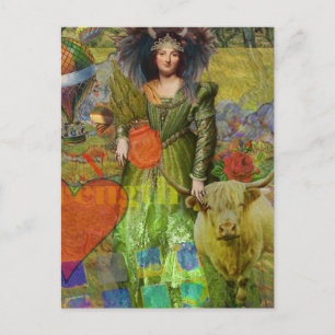 Vintage Taurus Fantasy Gothic Art Postcard