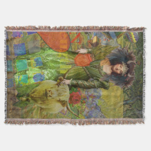 Vintage Taurus Fantasy Gothic Art Throw Blanket