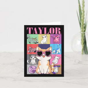 Vintage Taylor First Name Personalised Cat Birthda Card