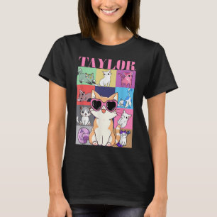 Vintage Taylor First Name Personalised Cat Birthda T-Shirt