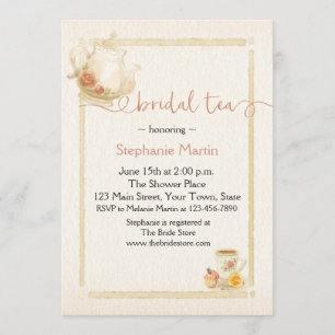 Vintage Tea Bridal Shower Invitation