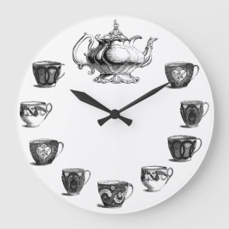 vintage tea clock white background