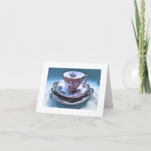 Vintage Tea Cup Photography Note Card, Fantasy Holiday Card