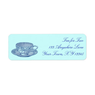 Vintage Tea Cup Return Address Label