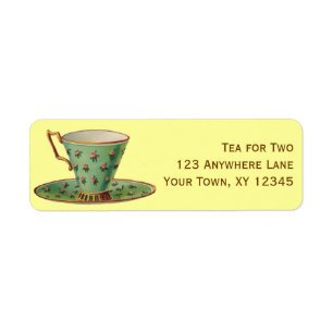 Vintage Tea Cup Return Address Label