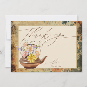 Vintage Tea   Floral Shower Thank You Cards