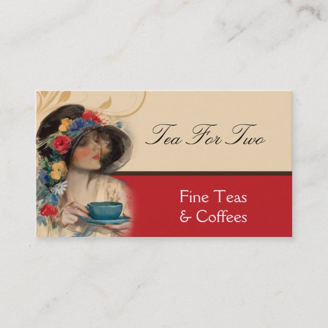 Vintage Tea or Coffee Business Card (Front)