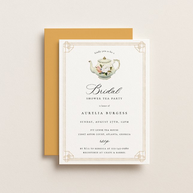 Vintage Tea Party Bridal Shower Invitation (Creator Uploaded)