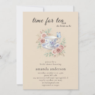 Vintage Tea Party Bridal Shower Invitation – Roman