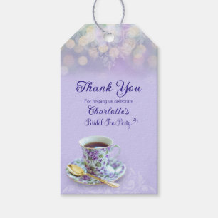 Vintage Tea Party Bridal Shower Lavender Gift Tags