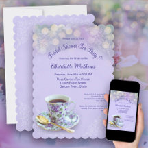 Vintage Tea Party Bridal Shower Lavender 