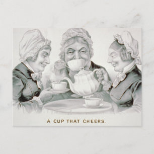 Vintage Tea Party Friends, A Cup That Cheers Postcard