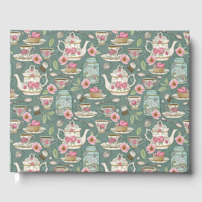 Vintage Tea Party Guest Book (Front)