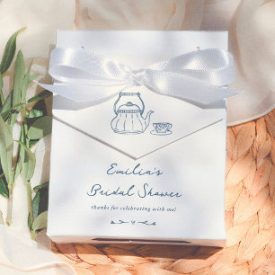 Vintage Tea Party Hand Drawn Bridal Shower Favour Box