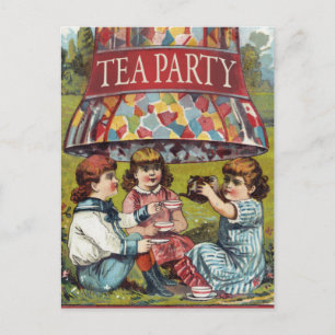 Vintage Tea Party Invitation Postcard