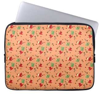 "Vintage Tea Party Pattern – Whimsical Teapots, Cu Laptop Sleeve